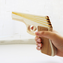  OGG CRAFT BURST WOODEN gun firing rubber band Wooden pistol Wooden childrens toy soft bullet wooden gun