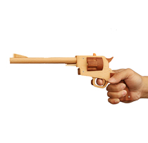  OGG CRAFT new toy model rubber band solid wood single-action revolver can fire soft bullet wood gun