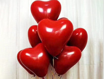  2 2 grams of matt heart-shaped garnet red latex balloon party decoration net Ruby double layer balloon