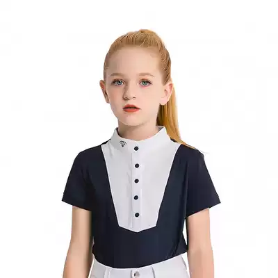 K3 summer children equestrian T-shirt female horse riding short sleeve equestrian shirt Knight short sleeve riding suit equestrian equipment