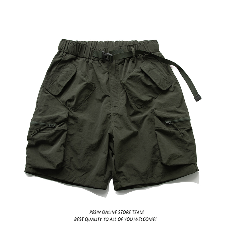 2025 Japanese Style Trendy Multi-Pocket Functional Cargo Shorts for Men, Loose Retro Summer Trendy Casual Shorts