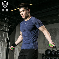Lei charm fitness clothes mens summer short sleeve sports T-shirt stretch running loose basketball training suit tight top