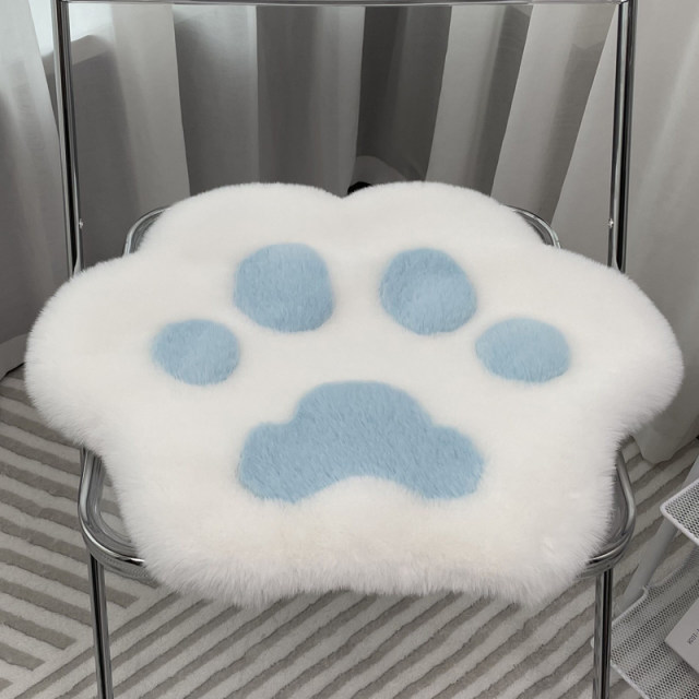 Cute Cat Claw Chair Cushion Small Footprint Sofa Cushion Imitation Rabbit Fur Computer Leisure Chair Stool Cushion Dressing Table Carpet