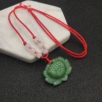 Темно -зеленый галстук лотоса 12 бусин красная веревка