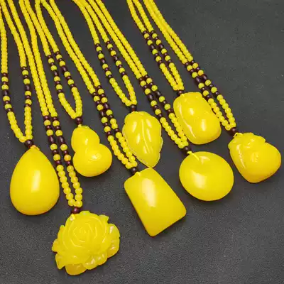 New Joker dress accessories chicken oil beeswax necklace women's long version sweater refining rose pendant pendant