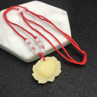 Желтый лотос галстук 12 бусин красная веревка