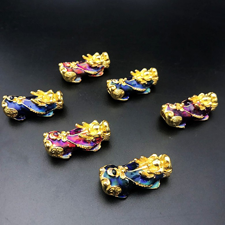 Cloisonne thermochromic men mạ bạc phụ kiện DIY vòng đeo tay vòng tay trang sức tách hạt nam trung chuyển may mắn vòng huyết long