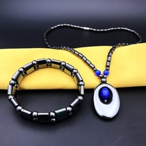 Exquisite magnetic black gallstone necklace Blue Cats Eye stone necklace magnetic functional health bracelet magnet bracelet