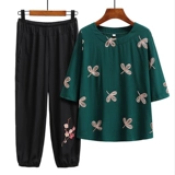 Летняя одежда для матери для пожилых людей, комплект, футболка с коротким рукавом, для среднего возраста