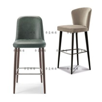 Solid wood bar chair modern minimalist cloth bar chair bar stool backrest bar stool front desk KTV high chair