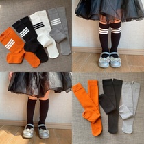 Spring and summer childrens day-to-day with pure colored socks boys and girls over knee socks and socks