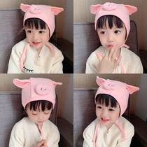 Red Baby Hat Spring and Autumn Bowl Baby Pig Molding Han Han Edition Han Han Hang Hang Han