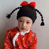 Baby Hat Spring and Autumn Baby Boys and Females thickens warm Han Edition cute ultra-button braid hat hat
