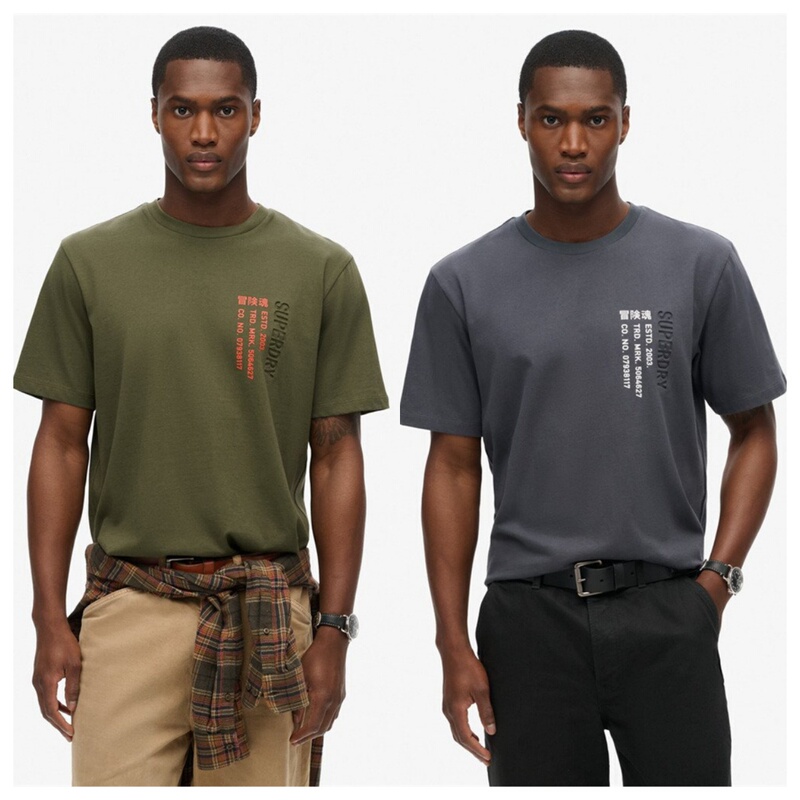 Foreign Order Superdry All-Cotton Pullover Crew Neck Pure Cotton Short-Sleeve T-Shirt for Men, Summer Extreme Dryness