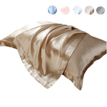 Silk pillowcase new products Four Seasons suitable for plain crepe satin smooth pillowcase solid color mulberry silk Beauty Hair Care pillow cover