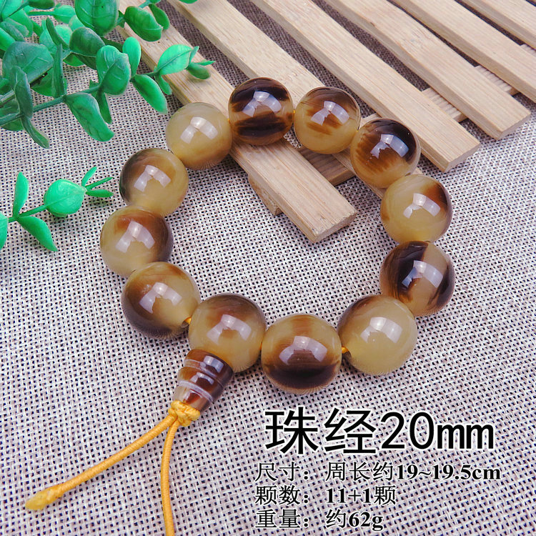 10 sừng giả 18mm Vòng tay bồ đề Đàn ông và phụ nữ mẫu đôi thời trang Hàn Quốc sừng hoa hạt cườm vòng tay đá