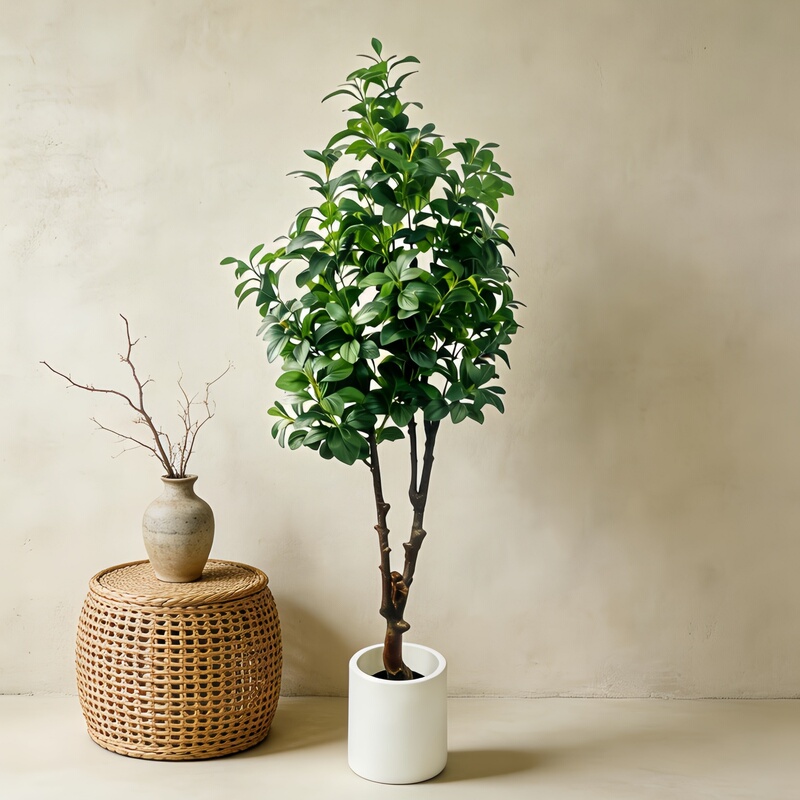 Dijing High-End Artificial Green Plant Potted Plant Living Room Indoor Decoration Ornaments Fake Tree Doupan Tree Nordic Style