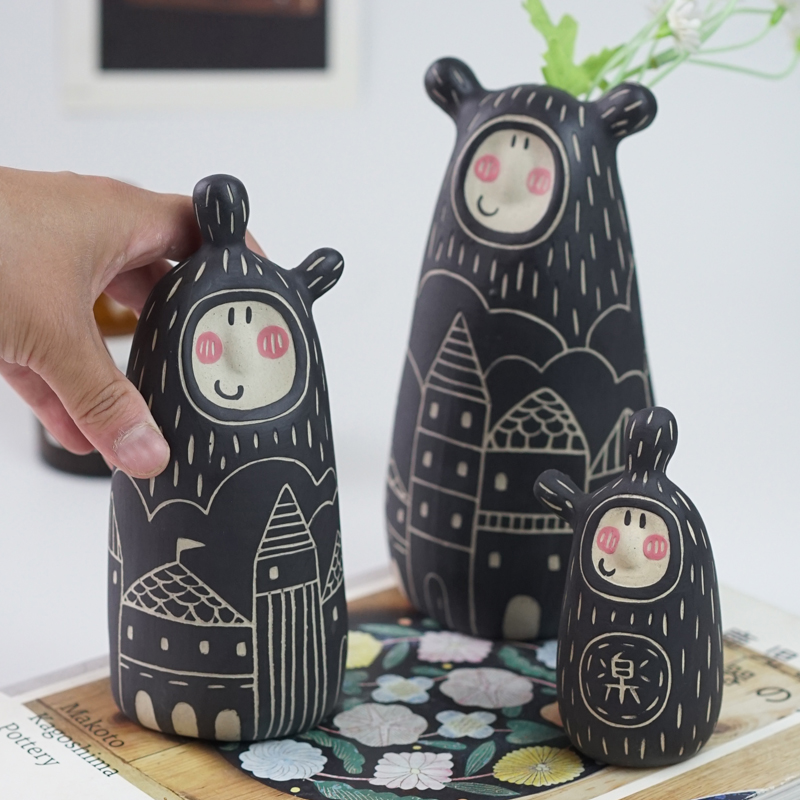 Home Decoration Ceramics Small Pendulum Pieces Handmade Lovely Days Ins Personalities Original Design Landscape Burnout Small Companion Gift