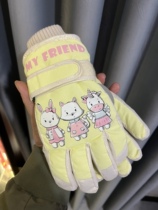 Childrens ski gloves for big children cartoon cute plus velvet thickened 5-12 years old anti-splash water non-slip warm men and women