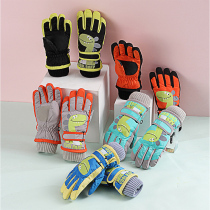 Childrens ski gloves winter cartoon warm plus velvet thickened non-slip windproof snow play outdoor points for children and students