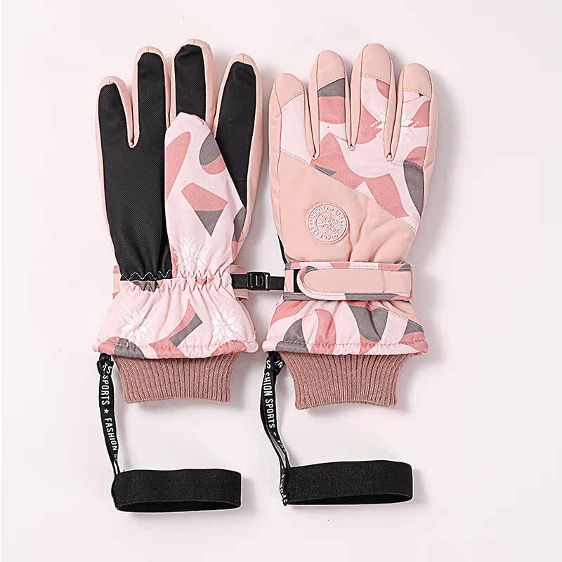 Winter ski gloves women's thickened waterproof cold wind outdoor travel riding motorcycle touch screen finger warm men