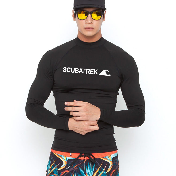New Korean version of Laced Diving Suit Men's Outdoor Slip Water Two-piece Long Sleeve Surf Sunbathing Suit Snorkeling Snorkeling Jellyfish