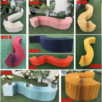 Encrypted corrugated paper folding column free folding table road guide dessert table window window decorative paper art wedding props