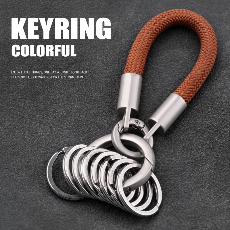 2026 New Model Keychain Multi-Ring Classification Management Tool Key Chain Portable Durable Ring Chain Wrist Strap