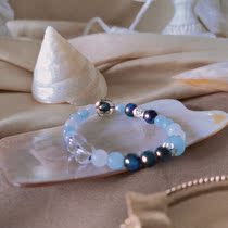 Fantasy Love original niche design natural kyanite Blue Moon white crystal sea blue treasure personality bracelet