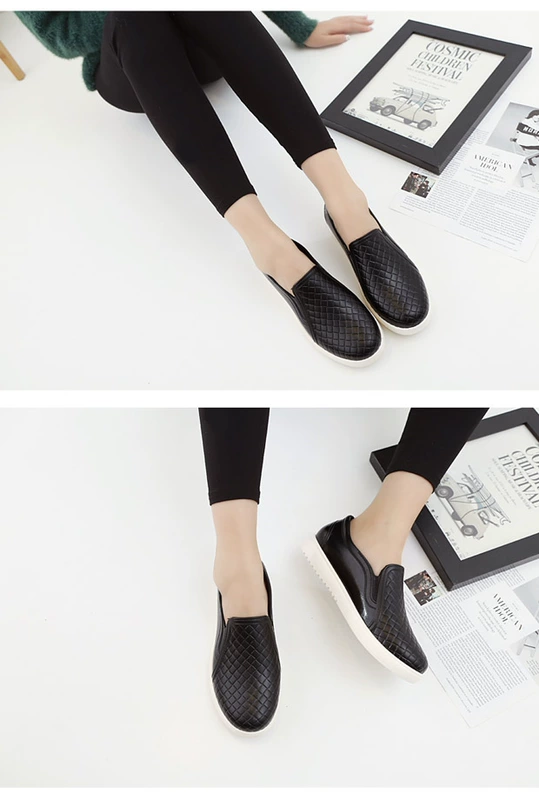 Giày đi mưa mới nữ ngắn ống chống trượt cotton mùa thu / mùa đông Giày nước thấp dành cho người lớn bằng phẳng Giày nhựa ngoài trời Hàn Quốc