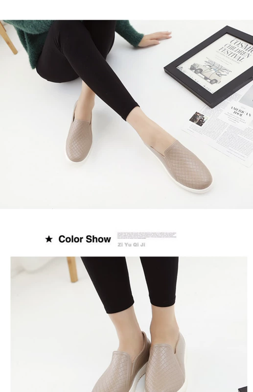 Giày đi mưa mới nữ ngắn ống chống trượt cotton mùa thu / mùa đông Giày nước thấp dành cho người lớn bằng phẳng Giày nhựa ngoài trời Hàn Quốc