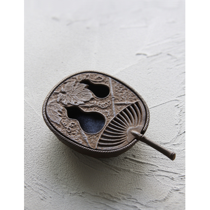 Spot Japan original imported southern iron bamboo grate shaped fan cover Japanese cast iron vintage incense burner mosquito repellent