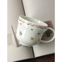 Spot Japanese original imported Jiu Yaki writer hand painted 280 ml mug Japanese hipster coffee cup