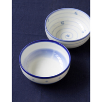 Spot Japanese imported Pozo sees under the glaze blue 19cm big bowl round mouth Big Basin Japanese Big Bowl