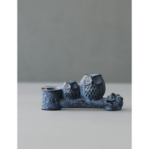Spot Japanese imported southern iron owl cast iron town paper paper pen insert desk small ornaments