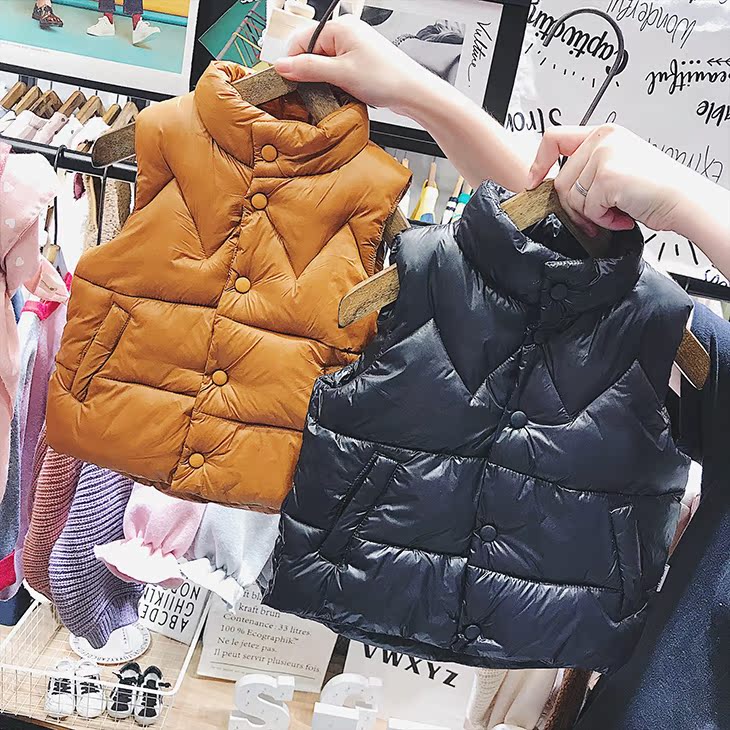 Áo tim mẹ, bé gái, vest, áo đông, 2018 phiên bản Hàn Quốc mới của áo khoác, bé, 1-2-3-4 tuổi, quần áo cotton quần áo trẻ em giá rẻ