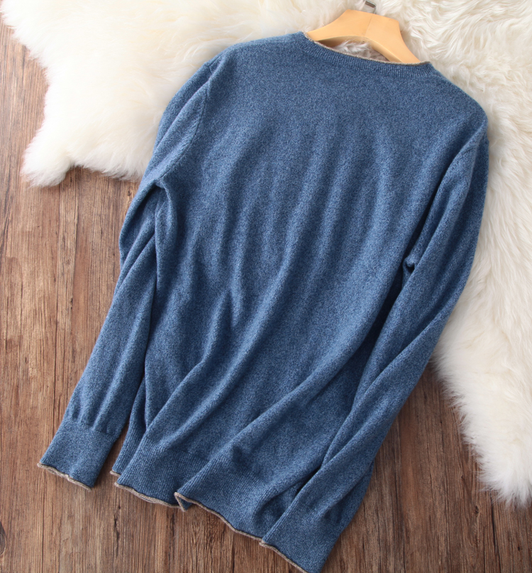 Mùa thu và mùa đông nam mới 100% áo len cashmere nguyên chất Áo cổ tròn dài tay áo thun dệt kim quần áo thời trang nam