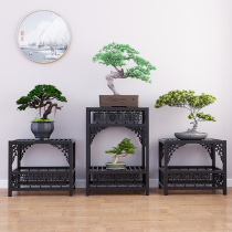 Ancient wind iron flower stand new Chinese indoor living room flower pot stand floor standing bonsai frame outdoor balcony simple flowers a few