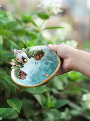 Home decoration duck soap box ceramic water duck garden soap dish soap dish soap box Fruit Dish Snack Plate