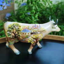 Living room ceramic ornaments study porch ornament animal home Zodiac birthday graduation housewarming gift country cow