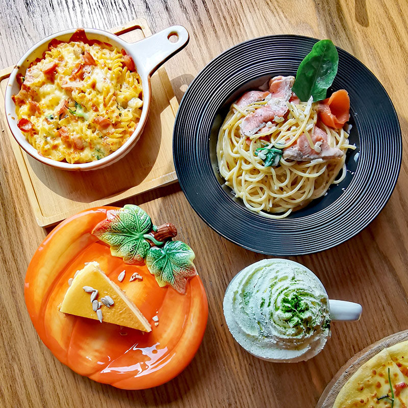 Ceramic Pumpkin Fruit Dessert Candy Dried Fruit Pan Hand Painted American Countryside Harvest Tea Table Eu Style Living Room Table