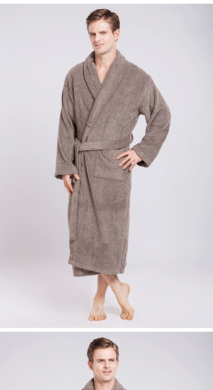 Áo choàng tắm cho nam và nữ khăn bông dày yukata cotton vài chiếc áo ngủ cỡ lớn quần áo tắm mùa thu và mùa đông thấm ấm - Khăn tắm / áo choàng tắm khăn mặt