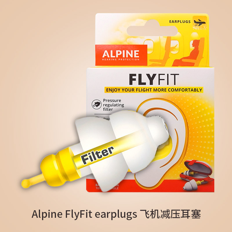 Dutch Alpine Flyfit Earplugs for Flying, Aircraft Decompression Earplugs, Aviation Flight Pressure Reduction