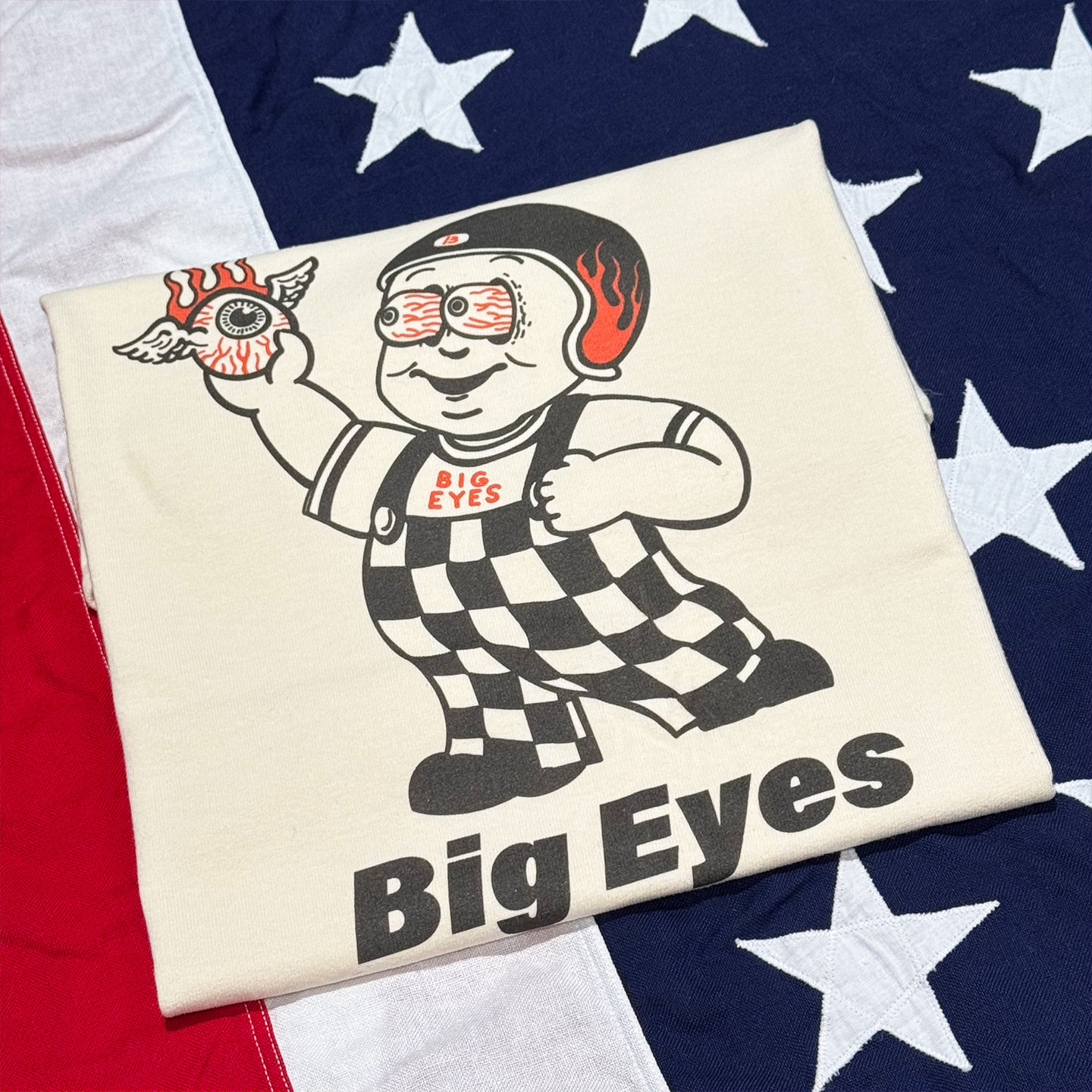 机车芬克鼠风亚文化美式复古恶趣味bigboy 大眼仔男女款T恤情侣