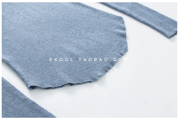 EKOOL áo len cổ tròn nữ tay dài 2018 mùa thu mới tự nhiên tự tu luyện màu rắn là áo sơ mi mỏng chạm đáy áo len kiểu hàn quốc cực đẹp
