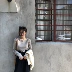EKOOL retro slim rắn màu áo thun nữ dài tay 2018 mùa thu mới phiên bản Hàn Quốc của áo sơ mi chạm đáy hoang dã áo phông nữ cao cấp Áo phông