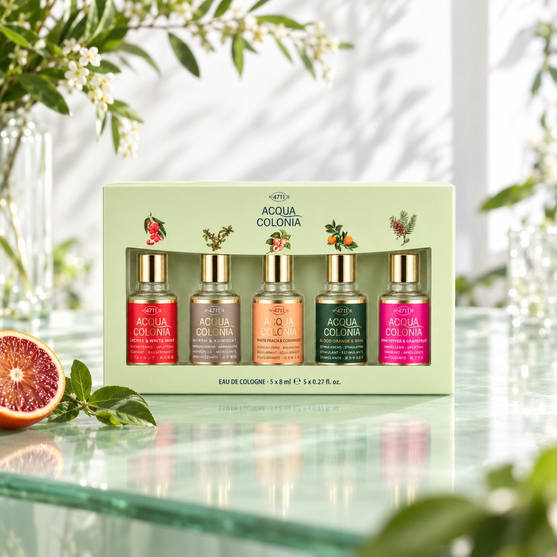 4711 Refreshing Blood Orange Basil White Peach Coriander Lychee Mint Pink Grapefruit Myrrh Kumquat 8ml*5 No Spray