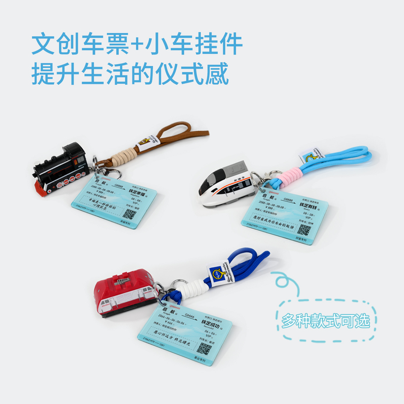 Railway Cultural and Creative Pendant, Train Ticket, Backpack Pendant, Guaranteed to Bring Wealth, Emotional Value
