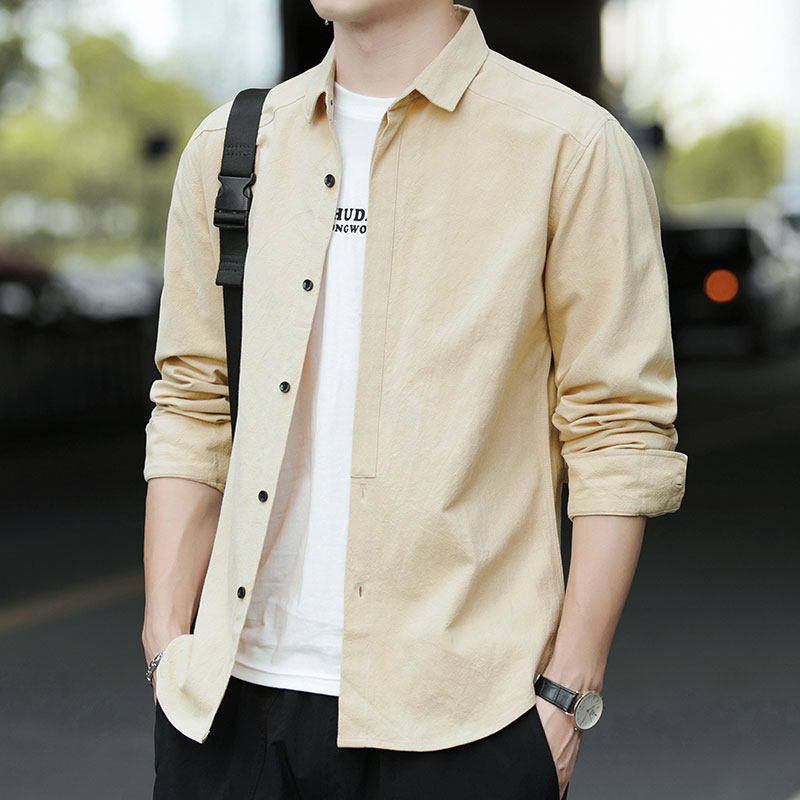 Men's Long-Sleeved Shirt, Spring and Autumn 2025 New Trendy Brand, Cool and Loose Casual Shirt, Workwear Jacket for Men