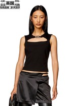 Diesel womens UK direct mail new black hollow tight vest A120660JASB